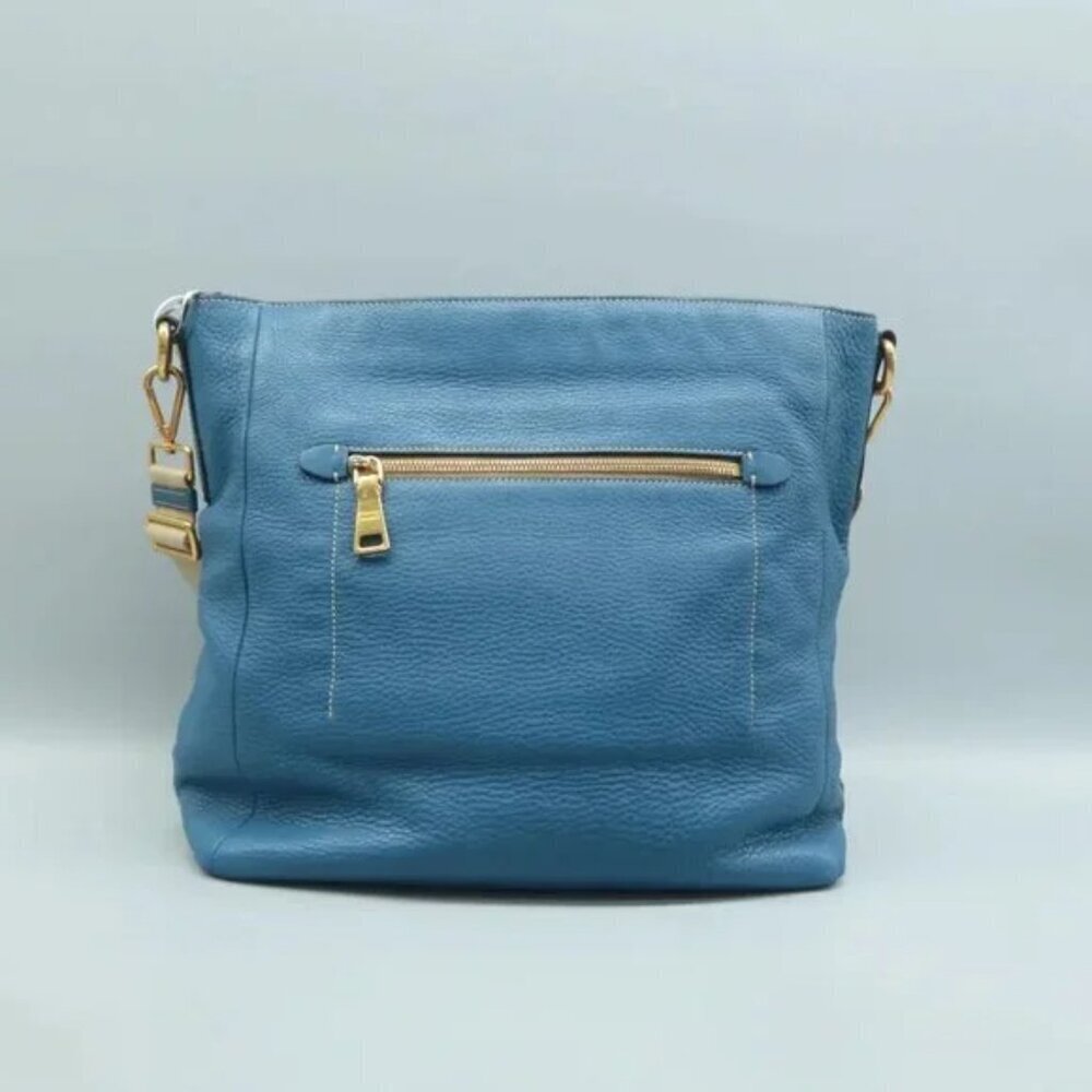 100% Authentic PRADA Blue Leather Shoulder Bag 613-082824 - Picture 2 of 12